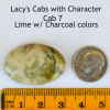Lacy's Cab w/ Character -  CAB 7- Lime w/ Charcoal Colors - 30x20mm